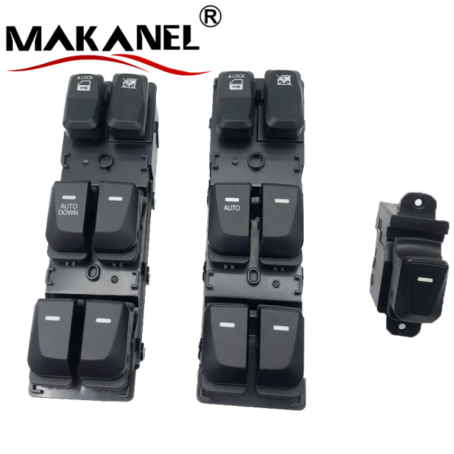 Car Electric Power Window Lifter Control Switch with Black Cover Plate for Hyundai Ix35 93570-2Z1509P