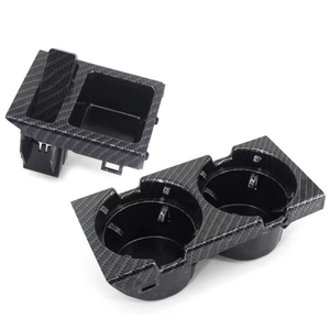 51168217953 318 320 325 330 Carbon Fiber Gray Beige Cup Holder & Coin Holder Coin Box For Bmw 3 Series E46 1998-2006