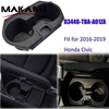 Black Center Console Cup Drink Holder For 2016-2021 Honda Civic Drink Bottle Holder Adapter Replaces 83446-tba-a01za